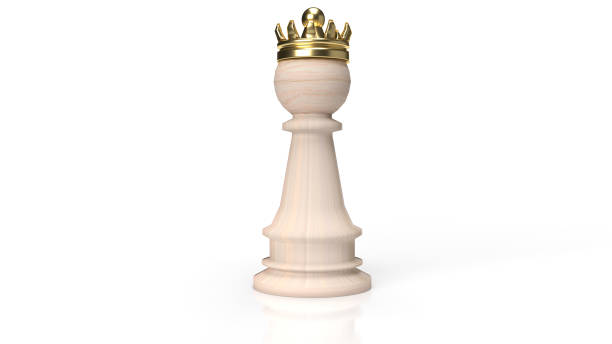 istock The wood chess and gold crown on white background for business content 3d rendering. 1284631764