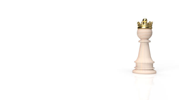 istock The wood chess and gold crown on white background for business content 3d rendering. 1284631772