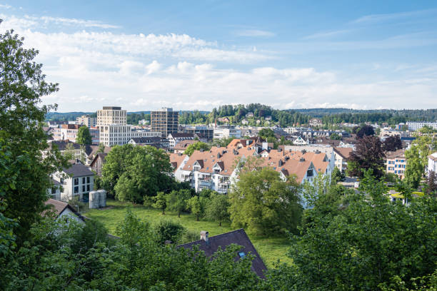 USTER, SWITZERLAND - MAY 7, 2020: With over 35,000 inhabitants, Uster is the third largest city in the canton of Zurich