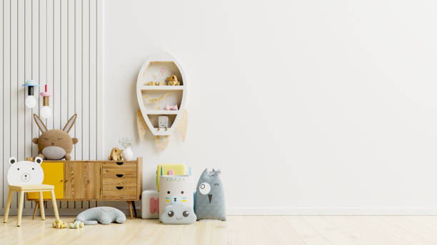 istock Mockup wall in the children's room. 1284632750