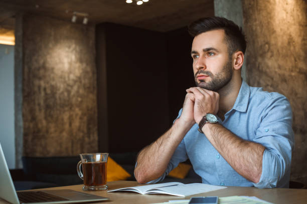 istock Bachelor man daily routine working from home single lifestyle concept concerned 1284635866