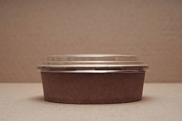 istock Disposable eco-friendly, biodegradable plate. Fast food and environmental protection. 1284635868