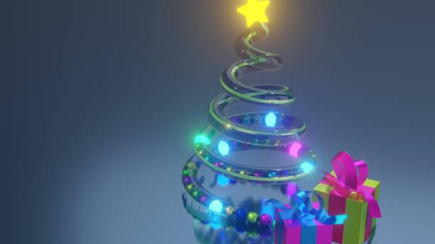 istock Christmas Tree, Star and Lights Balls 1284635869