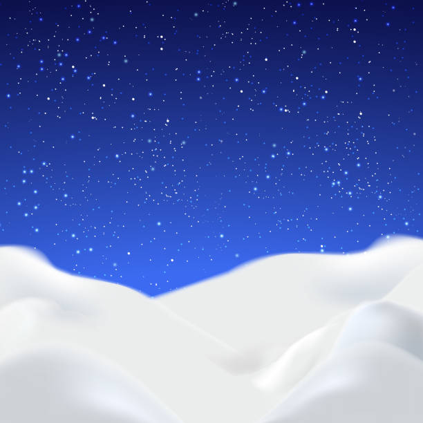 istock Snow drifts against the background of the night starry sky 1284645782