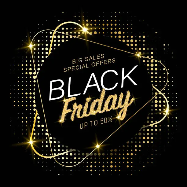 Vector illustration of Black Friday Abstract Multi Colored Celebration Card
