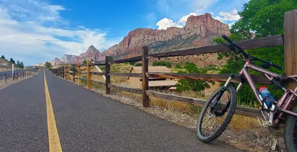 A long scenic bike path winds through the valley in this National Park