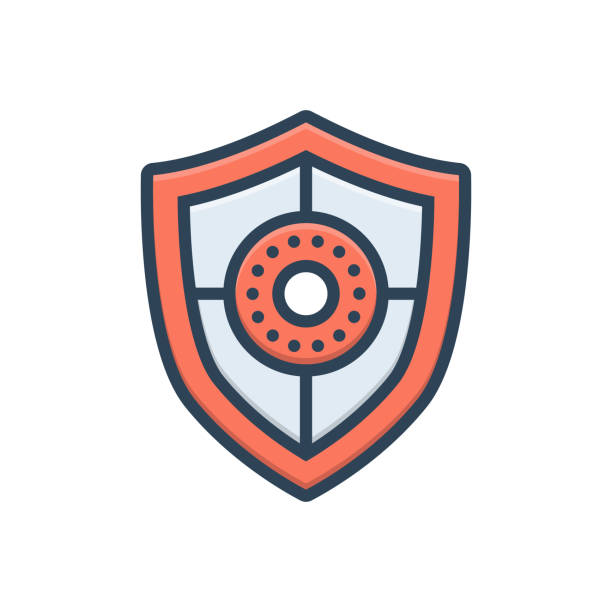 Shield safeguard Icon for shield, safeguard, aegis, escutcheon, bulwark, defense, security, protection, conservancy aegis stock illustrations