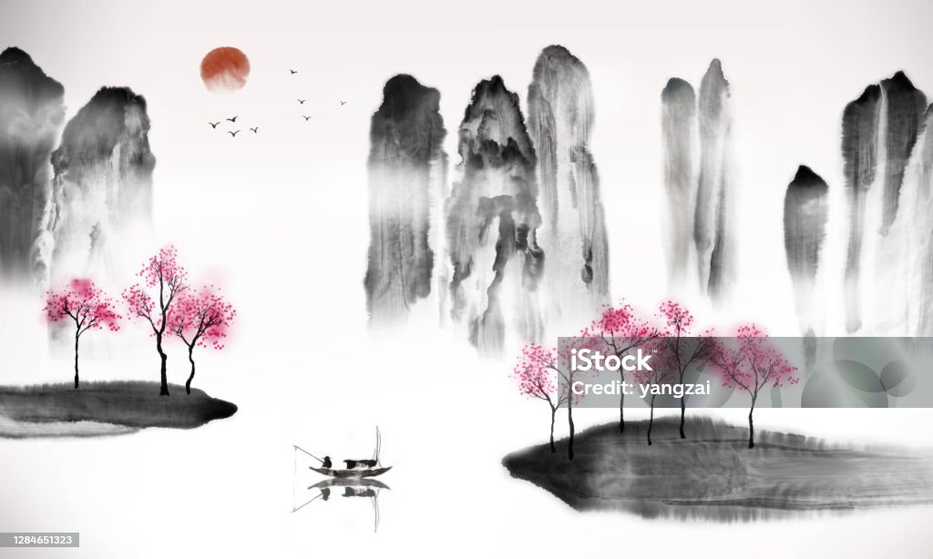 Tranh Phong Cảnh Truyền Thống Trung Quốc Về Hồ Hình minh họa Sẵn có - Tải  xuống Hình ảnh Ngay bây giờ - Văn hóa trung hoa, Bức tranh - Sản phẩm