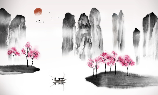 Tranh Phong Cảnh Truyền Thống Trung Quốc Về Hồ Hình minh họa Sẵn có - Tải  xuống Hình ảnh Ngay bây giờ - Văn hóa trung hoa, Bức tranh - Sản phẩm