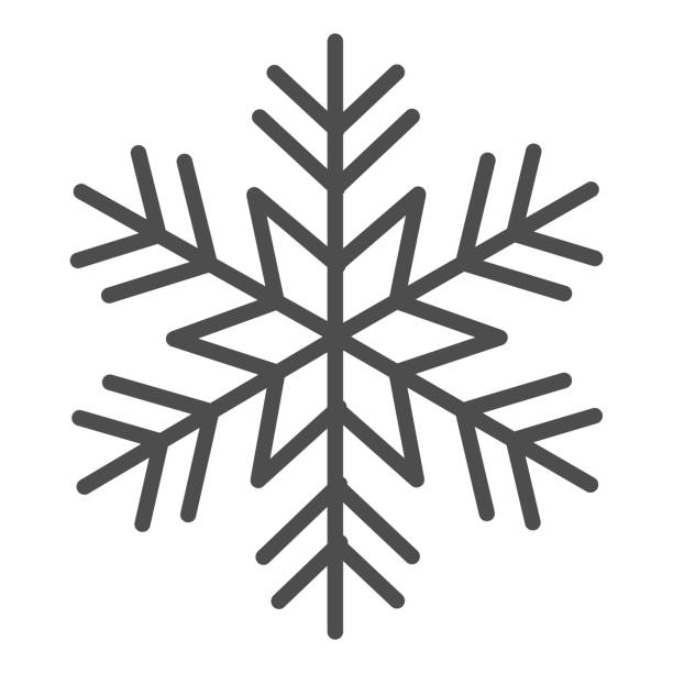 снежинка твердая икона, нового года концепция, замороженные зимние хлопья символ на белом фоне, снежинка значок в стиле глиф для мобильной � - снежинки stock illustrations
