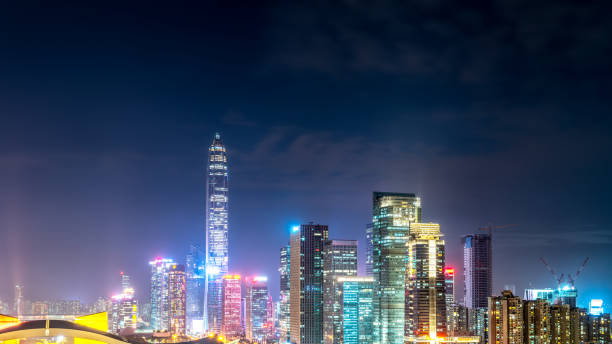 istock Night view of Shenzhen Financial Center 1284664302