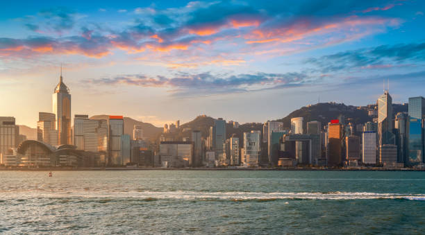 istock Hong Kong coastline architectural landscape skyline panorama 1284664388