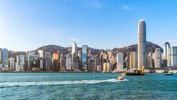 istock Hong Kong coastline architectural landscape skyline panorama 1284664390
