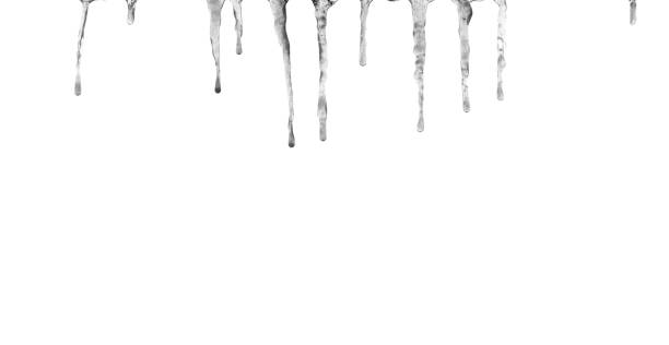 istock Icicles hang down. Close up. Isolated on a white background 1284664509