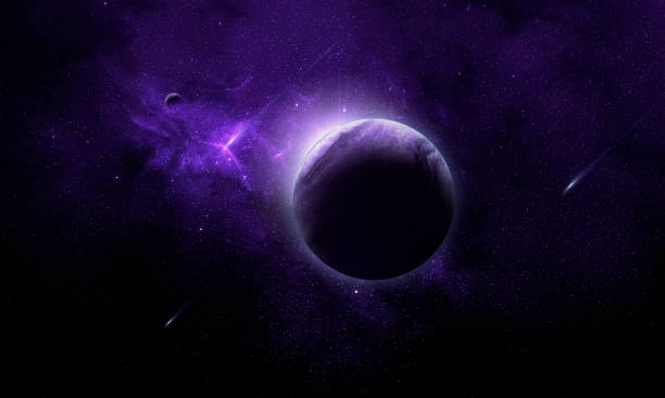 istock abstract space 3D illustration, 3d image, background, planets in space in the nebula and the radiance of stars 1284668413
