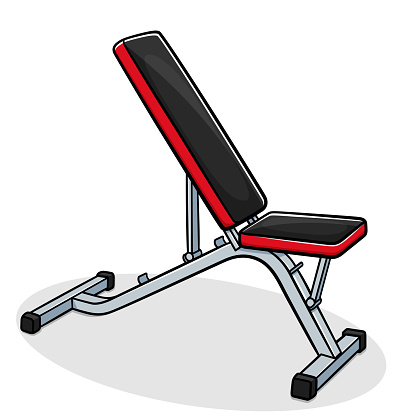 Vector illustration of weight bench isolated cartoon