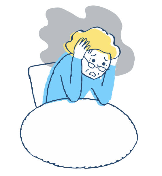 ilustrações de stock, clip art, desenhos animados e ícones de middle-aged woman with mental illness - mental illness depression women schizophrenia