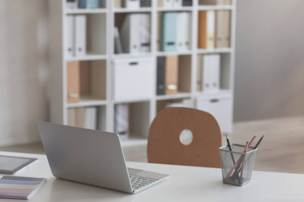 istock Laptop on desk at office 1284685491