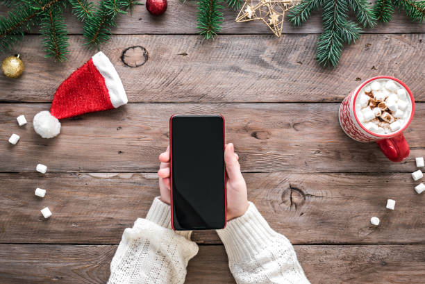 istock Christmas concept with smartphone 1284685515