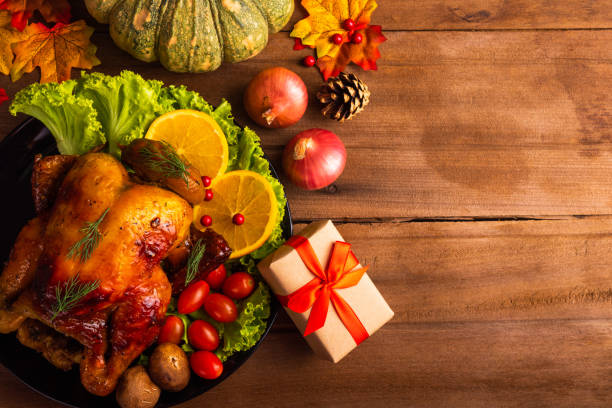 istock Thanksgiving baked turkey or chicken and vegetables 1284685793