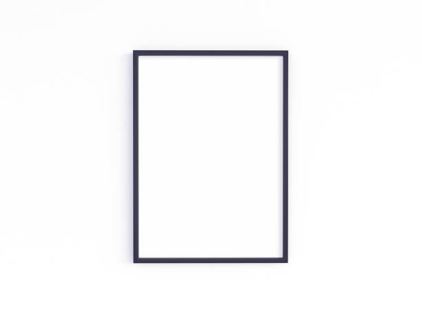 istock Mockup of A4 black frame with portrait orientation 1284686554