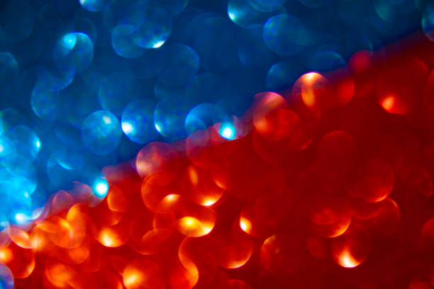 istock Bicolor bokeh background in blue and red tones. 1284688242