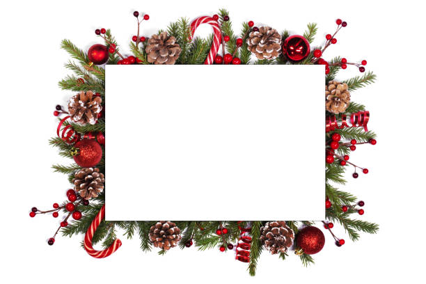istock Christmas card and decor on white 1284688690