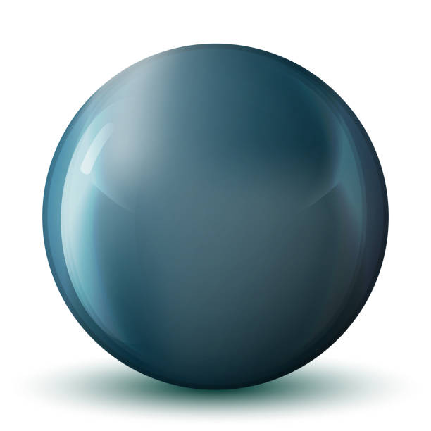 istock Glass blue ball or precious pearl. Glossy realistic ball, 3D abstract vector illustration highlighted on a white background. Big metal bubble with shadow. 1284691953