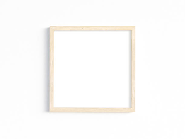 istock Mockup of thin square wooden frame 1284692129
