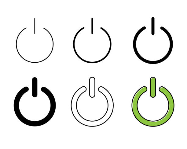 Power button icon illustration set Illustrations that can be used in various fields start point stock illustrations