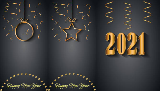 ilustraciones, imágenes clip art, dibujos animados e iconos de stock de 2021 feliz año nuevo fondo para sus invitaciones de temporada, carteles festivos, tarjetas de felicitación. - 18635