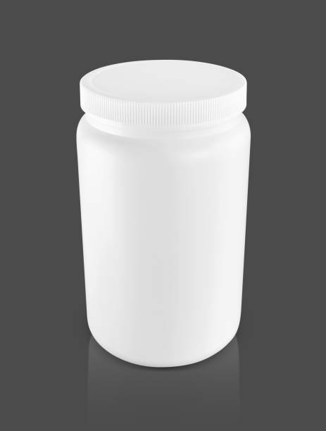 istock white plastic bottle for whey protein supplement product design mock-up 1284696921