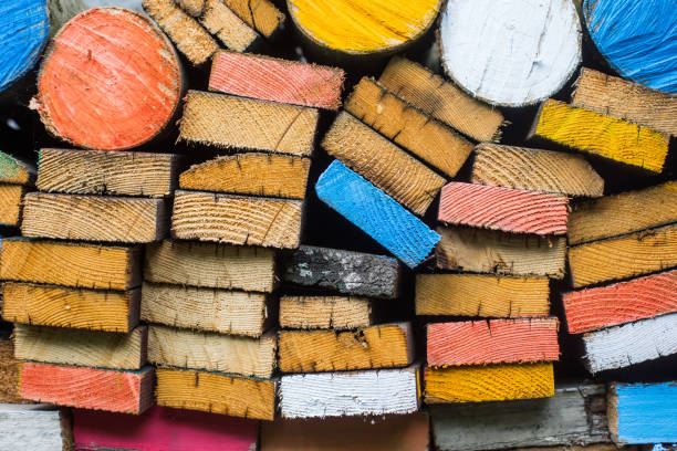 istock Wood planks painted in various colors. 1284698265