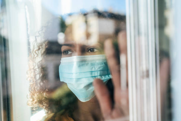 istock Woman in quarantine   at home 1284698273
