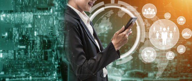 istock Advanced communication and global internet network connection in smart city 1284699261