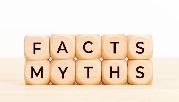 facts myths concept - information equipment imagens e fotografias de stock