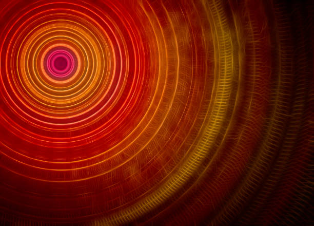 Abstract shining red background and texture. Glowing light lines of bright colors against a dark background. Graphic digital image