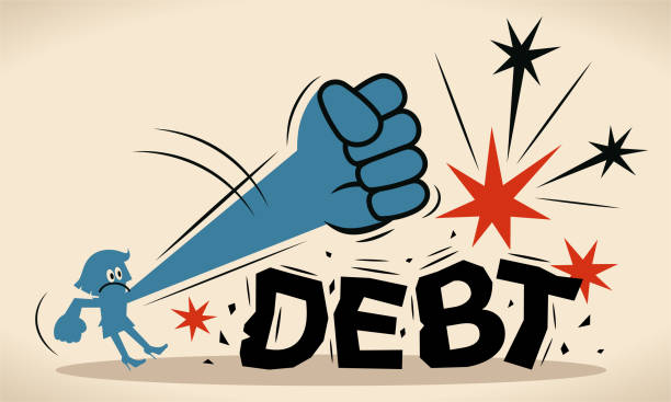 Blue businesswoman is trying to crush and smash the heavy debt burden; Breaking the debt cycle Business Characters Vector Art Illustration.
Blue businesswoman is trying to crush and smash the heavy debt burden; Breaking the debt cycle. punching illustrations stock illustrations