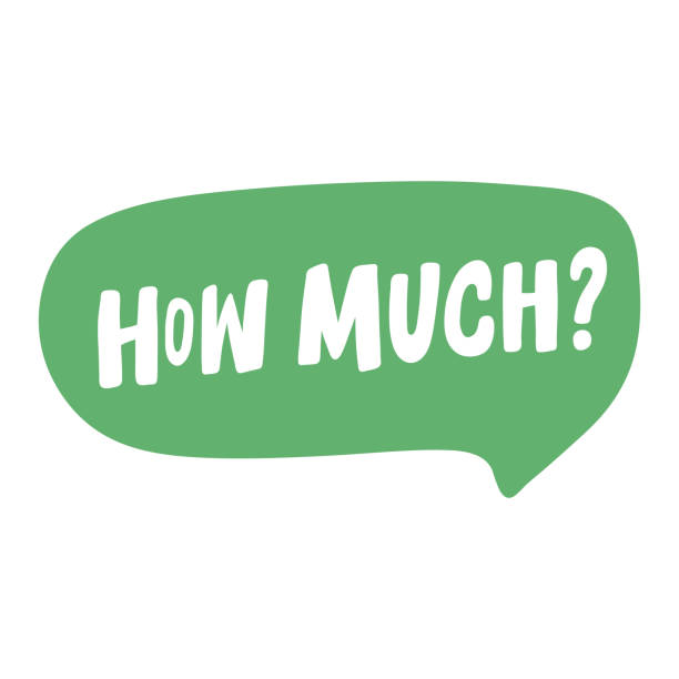 How Much. Hand drawn lettering logo for social media content How Much. Hand drawn lettering logo for social media content. Vector illustration green word bubble stock illustrations