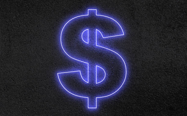 istock 3d neon dollar sign concept. 3d illustration 1284705432