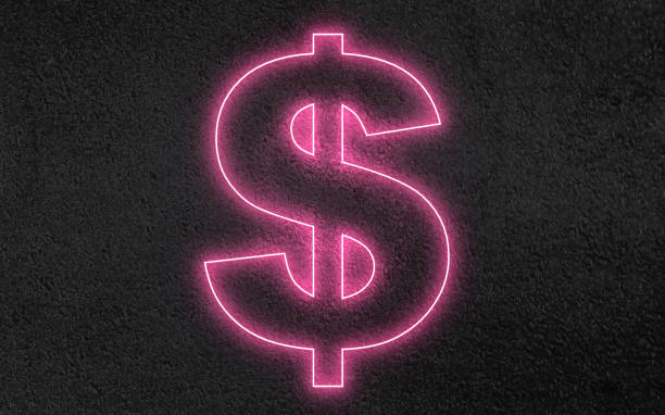 istock 3d neon dollar sign concept. 3d illustration 1284705561