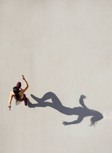 istock Top view of a woman running with copy space. 1284706429