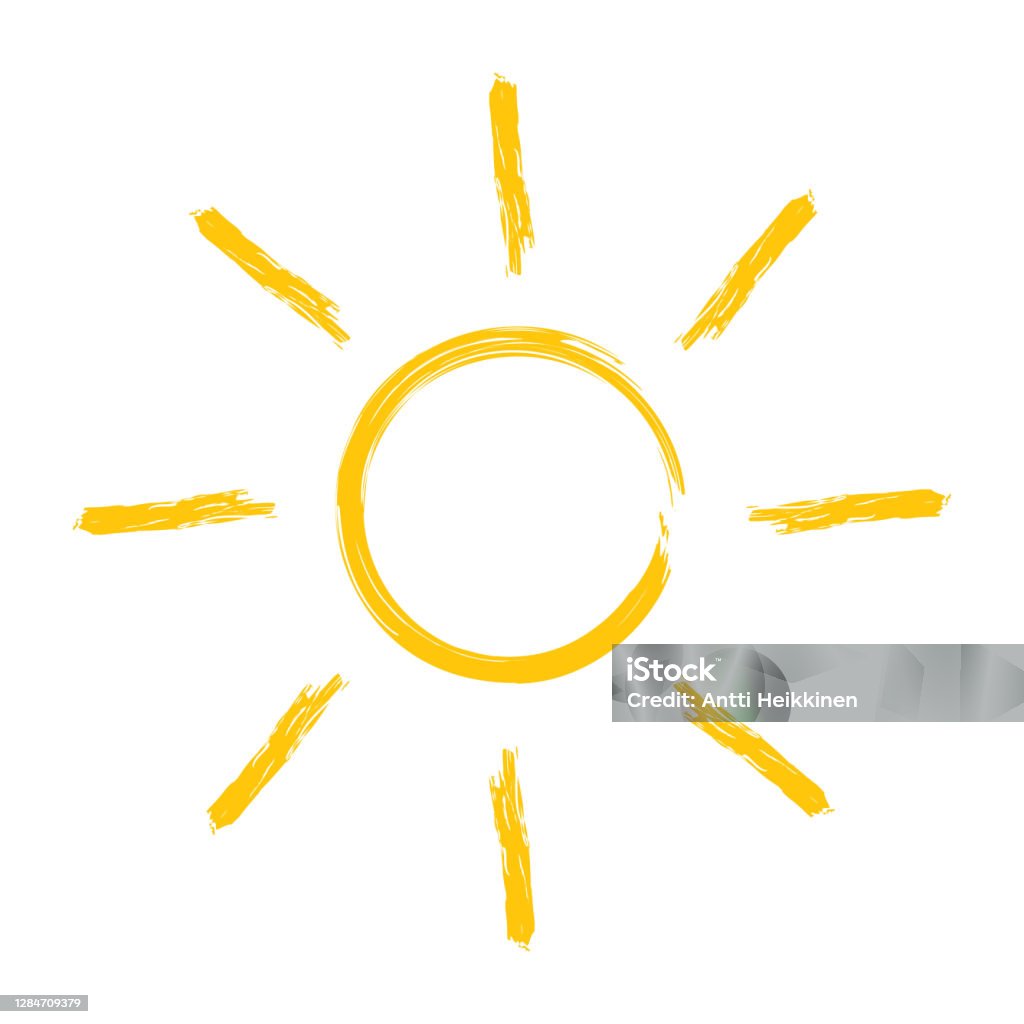 Biểu Tượng Mặt Trời Cọ Vẽ Hoạt Hình Hoặc Kiểu Mực Logo Hình Dạng ...