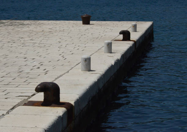 New and old moorings for ships at the small dock