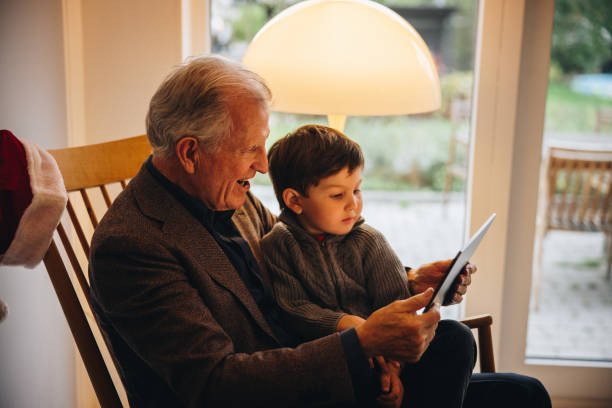 istock Family video calling during Christmas 1284713288