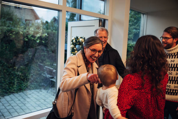 istock Family arriving for Christmas visit 1284713384