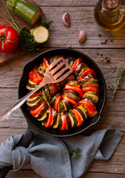 istock Cooked vegetable ratatouille, traditional french vegetable dish 1284714186