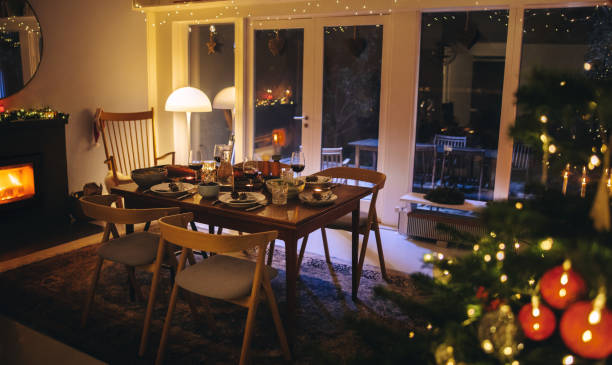 Family home decorated for Christmas