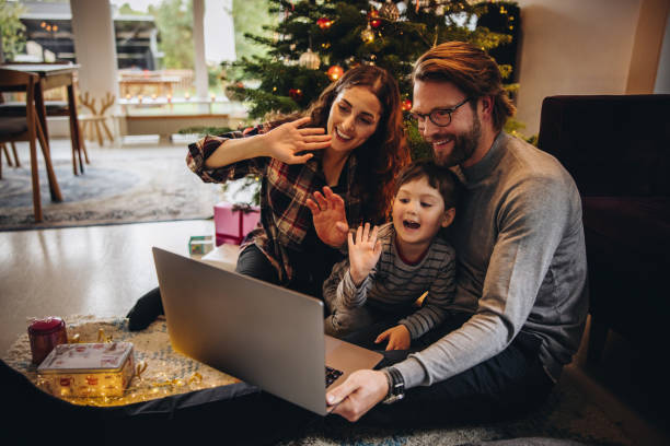 istock Connecting with family over video call during Christmas 1284714627