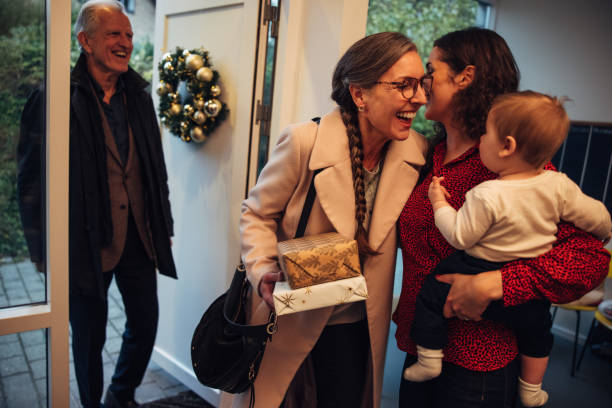 istock Family visiting for Christmas eve dinner 1284715211